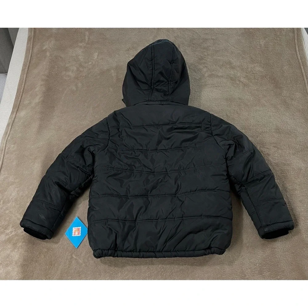 Y2K Calvin Klein Jeans Puffer Jacket Boys‎ size 7  Gray Winter Coat Hooded EUC